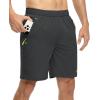 imageTBMPOY Mens 7quot Running Hiking Shorts Quick Dry Athletic Gym Outdoor Sports Workout Short 3 Zipper PocketsA30dark GreyGreen
