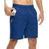 imageTBMPOY Mens 7quot Running Hiking Shorts Quick Dry Athletic Gym Outdoor Sports Workout Short 3 Zipper PocketsA8royal Blue