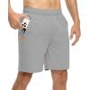 imageTBMPOY Mens 7quot Running Hiking Shorts Quick Dry Athletic Gym Outdoor Sports Workout Short 3 Zipper PocketsA9light Gray