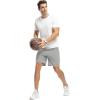imageTBMPOY Mens 7quot Running Hiking Shorts Quick Dry Athletic Gym Outdoor Sports Workout Short 3 Zipper PocketsA9light Gray