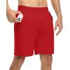 imageTBMPOY Mens 7quot Running Hiking Shorts Quick Dry Athletic Gym Outdoor Sports Workout Short 3 Zipper PocketsB10red