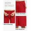 imageTBMPOY Mens 7quot Running Hiking Shorts Quick Dry Athletic Gym Outdoor Sports Workout Short 3 Zipper PocketsB10red
