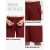 imageTBMPOY Mens 7quot Running Hiking Shorts Quick Dry Athletic Gym Outdoor Sports Workout Short 3 Zipper PocketsB11wine Red