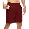 imageTBMPOY Mens 7quot Running Hiking Shorts Quick Dry Athletic Gym Outdoor Sports Workout Short 3 Zipper PocketsB11wine Red