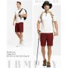 imageTBMPOY Mens 7quot Running Hiking Shorts Quick Dry Athletic Gym Outdoor Sports Workout Short 3 Zipper PocketsB11wine Red