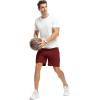 imageTBMPOY Mens 7quot Running Hiking Shorts Quick Dry Athletic Gym Outdoor Sports Workout Short 3 Zipper PocketsB11wine Red