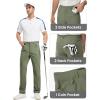 imageTBMPOY Mens Golf Pants Classic Fit Dress Work Pants Lightweight Comfortable Business Casual Pants with 5 PocketsArmy Green