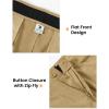 imageTBMPOY Mens Golf Pants Classic Fit Dress Work Pants Lightweight Comfortable Business Casual Pants with 5 PocketsKhaki