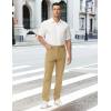 imageTBMPOY Mens Golf Pants Classic Fit Dress Work Pants Lightweight Comfortable Business Casual Pants with 5 PocketsKhaki