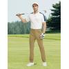 imageTBMPOY Mens Golf Pants Classic Fit Dress Work Pants Lightweight Comfortable Business Casual Pants with 5 PocketsKhaki