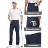 imageTBMPOY Mens Golf Pants Classic Fit Dress Work Pants Lightweight Comfortable Business Casual Pants with 5 PocketsNavy