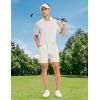 imageTBMPOY Mens Golf Shorts 7quot Stretch Dress Casual Elastic Waist Short Quick Dry Lightweight Hiking Shorts with 4 PocketsOffwhite