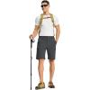 imageTBMPOY Mens Hiking Cargo Shorts 9quot Lightweight Water Resistant Quick Dry Work Shorts 6 Pockets for Travel Camping TacticalDark Grey