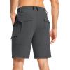 imageTBMPOY Mens Hiking Cargo Shorts 9quot Lightweight Water Resistant Quick Dry Work Shorts 6 Pockets for Travel Camping TacticalDark Grey