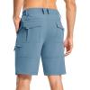 imageTBMPOY Mens Hiking Cargo Shorts 9quot Lightweight Water Resistant Quick Dry Work Shorts 6 Pockets for Travel Camping TacticalStone Blue