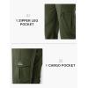 imageTBMPOY Mens Hiking Pants Lightweight 6 Cargo Pockets Quick Dry Water Resistant Outdoor Travel Work FishingArmy Green