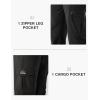 imageTBMPOY Mens Hiking Pants Lightweight 6 Cargo Pockets Quick Dry Water Resistant Outdoor Travel Work FishingBlack