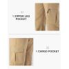 imageTBMPOY Mens Hiking Pants Lightweight 6 Cargo Pockets Quick Dry Water Resistant Outdoor Travel Work FishingKhaki