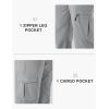 imageTBMPOY Mens Hiking Pants Lightweight 6 Cargo Pockets Quick Dry Water Resistant Outdoor Travel Work FishingLight Grey
