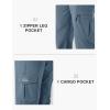 imageTBMPOY Mens Hiking Pants Lightweight 6 Cargo Pockets Quick Dry Water Resistant Outdoor Travel Work FishingStone Blue