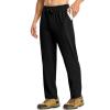imageTBMPOY Mens Hiking Pants Lightweight Quick Dry 3 Pockets Travel Fishing WaterResistant Athletic Workout SweatpantsBlack