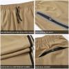 imageTBMPOY Mens Hiking Pants Quick Dry Lightweight Travel Track Running Active Jogger Sweatpants with PocketsB23khakiBlack