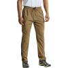imageTBMPOY Mens Hiking Pants Quick Dry Lightweight Travel Track Running Active Jogger Sweatpants with PocketsB23khakiBlack