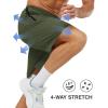 imageTBMPOY Mens Hiking Shorts Lightweight Outdoor Sports Shorts 7quot Quick Dry Athletic Running Gym Shorts with Zipper PocketsArmy Green