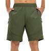 imageTBMPOY Mens Hiking Shorts Lightweight Outdoor Sports Shorts 7quot Quick Dry Athletic Running Gym Shorts with Zipper PocketsArmy Green