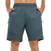 imageTBMPOY Mens Hiking Shorts Lightweight Outdoor Sports Shorts 7quot Quick Dry Athletic Running Gym Shorts with Zipper PocketsCold Grey