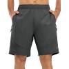 imageTBMPOY Mens Hiking Shorts Lightweight Outdoor Sports Shorts 7quot Quick Dry Athletic Running Gym Shorts with Zipper PocketsDark Grey