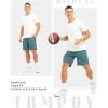 imageTBMPOY Mens Hiking Shorts Lightweight Outdoor Sports Shorts 7quot Quick Dry Athletic Running Gym Shorts with Zipper PocketsGrey Blue