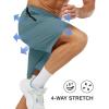 imageTBMPOY Mens Hiking Shorts Lightweight Outdoor Sports Shorts 7quot Quick Dry Athletic Running Gym Shorts with Zipper PocketsGrey Blue