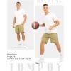 imageTBMPOY Mens Hiking Shorts Lightweight Outdoor Sports Shorts 7quot Quick Dry Athletic Running Gym Shorts with Zipper PocketsKhaki