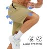 imageTBMPOY Mens Hiking Shorts Lightweight Outdoor Sports Shorts 7quot Quick Dry Athletic Running Gym Shorts with Zipper PocketsKhaki