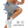 imageTBMPOY Mens Hiking Shorts Lightweight Outdoor Sports Shorts 7quot Quick Dry Athletic Running Gym Shorts with Zipper PocketsLight Grey