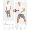 imageTBMPOY Mens Hiking Shorts Lightweight Outdoor Sports Shorts 7quot Quick Dry Athletic Running Gym Shorts with Zipper PocketsLight Grey
