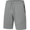 imageTBMPOY Mens Hiking Shorts Lightweight Outdoor Sports Shorts 7quot Quick Dry Athletic Running Gym Shorts with Zipper PocketsLight Grey