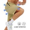 imageTBMPOY Mens Hiking Shorts Lightweight Outdoor Sports Shorts 7quot Quick Dry Athletic Running Gym Shorts with Zipper PocketsLight Khaki