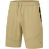imageTBMPOY Mens Hiking Shorts Lightweight Outdoor Sports Shorts 7quot Quick Dry Athletic Running Gym Shorts with Zipper PocketsLight Khaki