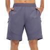 imageTBMPOY Mens Hiking Shorts Lightweight Outdoor Sports Shorts 7quot Quick Dry Athletic Running Gym Shorts with Zipper PocketsPurple Gray