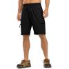 imageTBMPOY Mens Hiking Shorts with 5 Zip Pockets 9 Lightweight Outdoor Work Athletic Travel Short for Men Casual RunningBlack