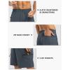 imageTBMPOY Mens Hiking Shorts with 5 Zip Pockets 9 Lightweight Outdoor Work Athletic Travel Short for Men Casual RunningCool Grey