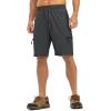 imageTBMPOY Mens Hiking Shorts with 5 Zip Pockets 9 Lightweight Outdoor Work Athletic Travel Short for Men Casual RunningDark Grey