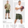 imageTBMPOY Mens Hiking Shorts with 5 Zip Pockets 9 Lightweight Outdoor Work Athletic Travel Short for Men Casual RunningGreen