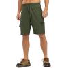 imageTBMPOY Mens Hiking Shorts with 5 Zip Pockets 9 Lightweight Outdoor Work Athletic Travel Short for Men Casual RunningGreen