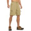 imageTBMPOY Mens Hiking Shorts with 5 Zip Pockets 9 Lightweight Outdoor Work Athletic Travel Short for Men Casual RunningKhaki