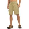 imageTBMPOY Mens Hiking Shorts with 5 Zip Pockets 9 Lightweight Outdoor Work Athletic Travel Short for Men Casual RunningKhaki