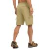 imageTBMPOY Mens Hiking Shorts with 5 Zip Pockets 9 Lightweight Outdoor Work Athletic Travel Short for Men Casual RunningKhaki