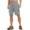 imageTBMPOY Mens Hiking Shorts with 5 Zip Pockets 9 Lightweight Outdoor Work Athletic Travel Short for Men Casual RunningLight Grey